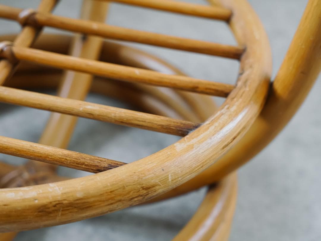 70-80's ヴィンテージ ラタン/藤 テーブル ミッドセンチュリーモダン