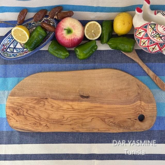 オリーブの木　カッティングボード　穴あきフリー　1点を見つめて　約43.5cm