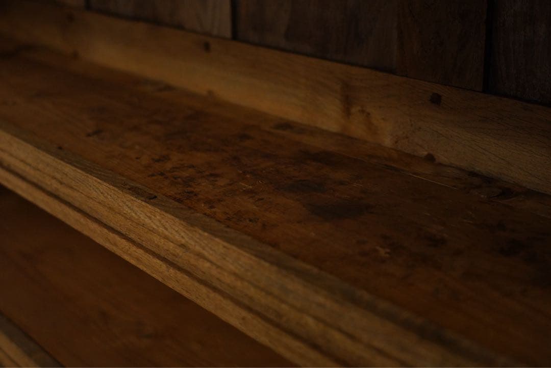 フランスアンティーク　オーク材　古木　キャビネット　棚　シェルフ　1800年代