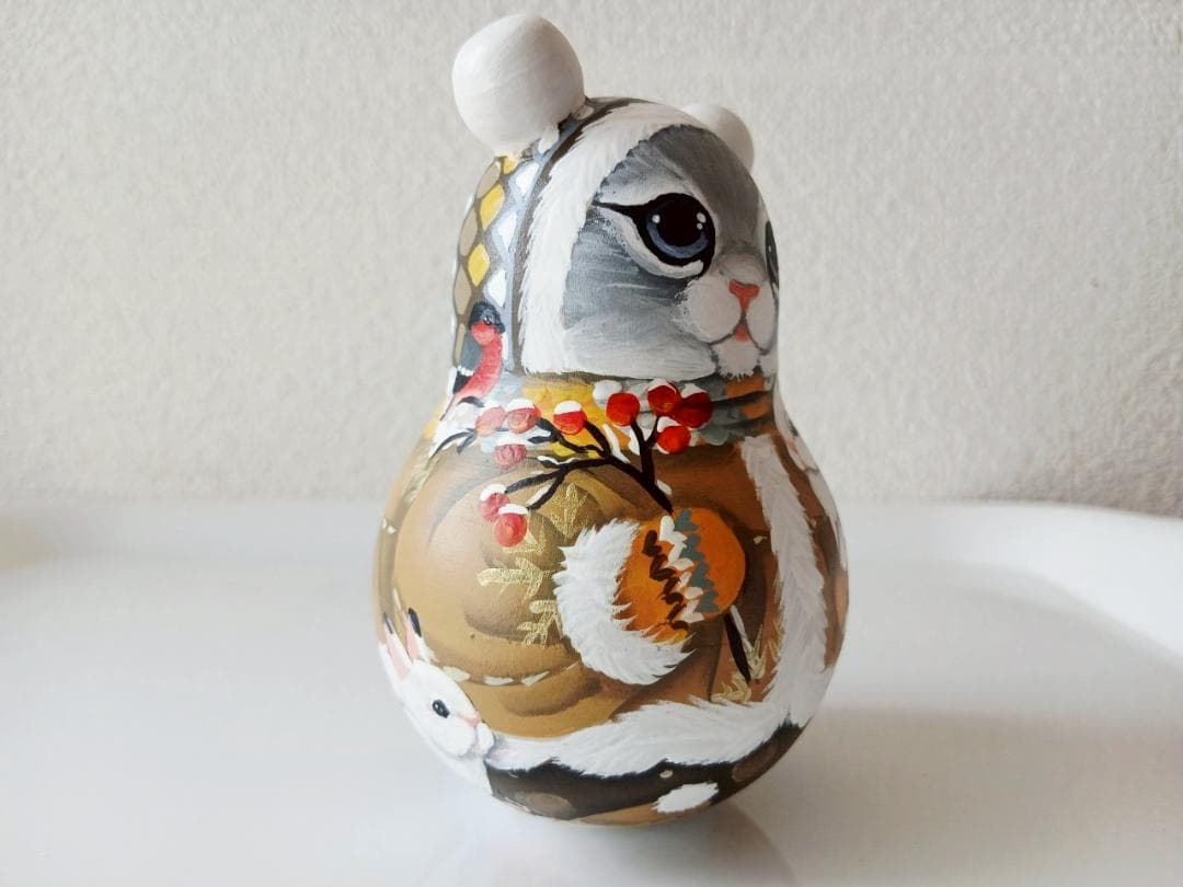 【CBT125】10cm級 おきあがりこぼし(大) スベトラーナ ぼんぼりねこ