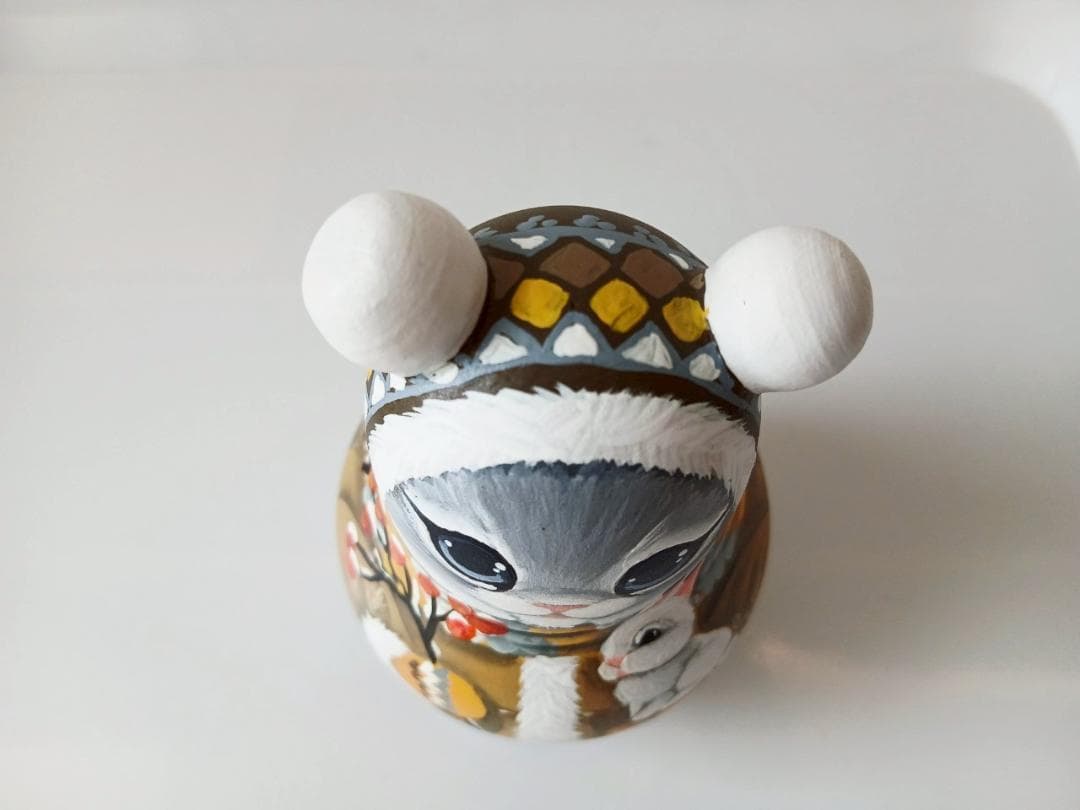 【CBT125】10cm級 おきあがりこぼし(大) スベトラーナ ぼんぼりねこ