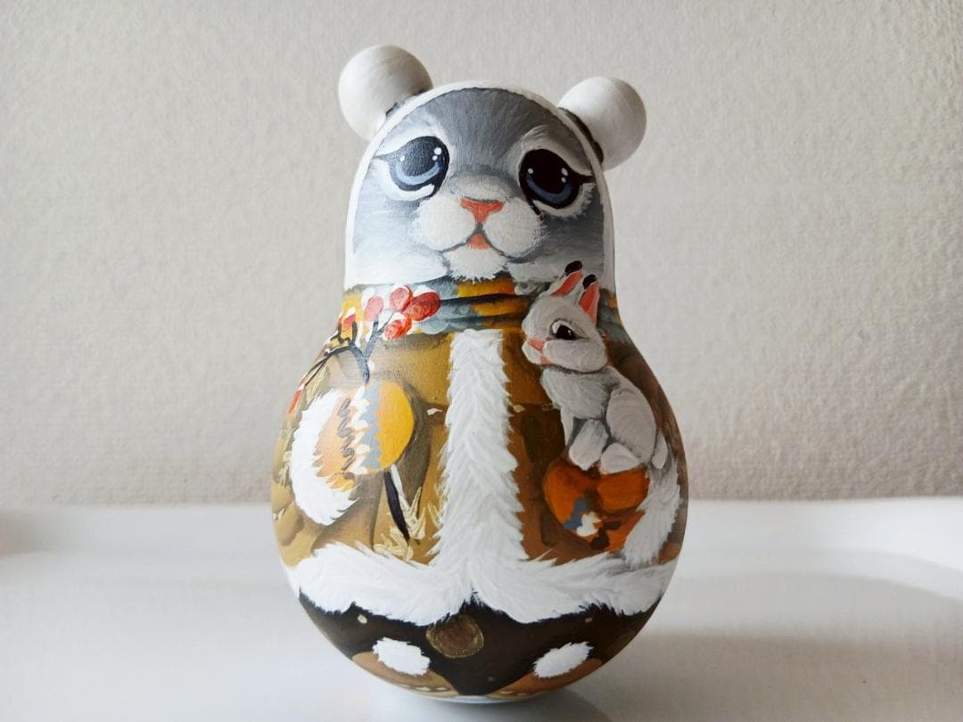 【CBT125】10cm級 おきあがりこぼし(大) スベトラーナ ぼんぼりねこ