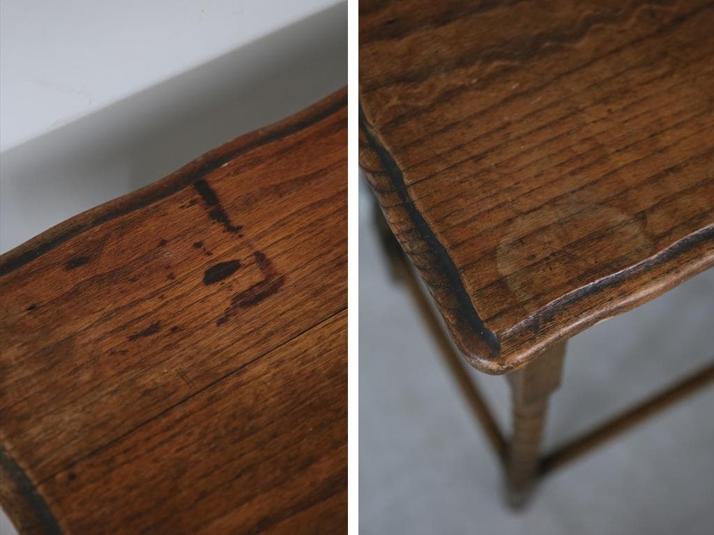 英国アンティーク木製サイドテーブル/オケージョナル机/飾り棚/花台(91-16)