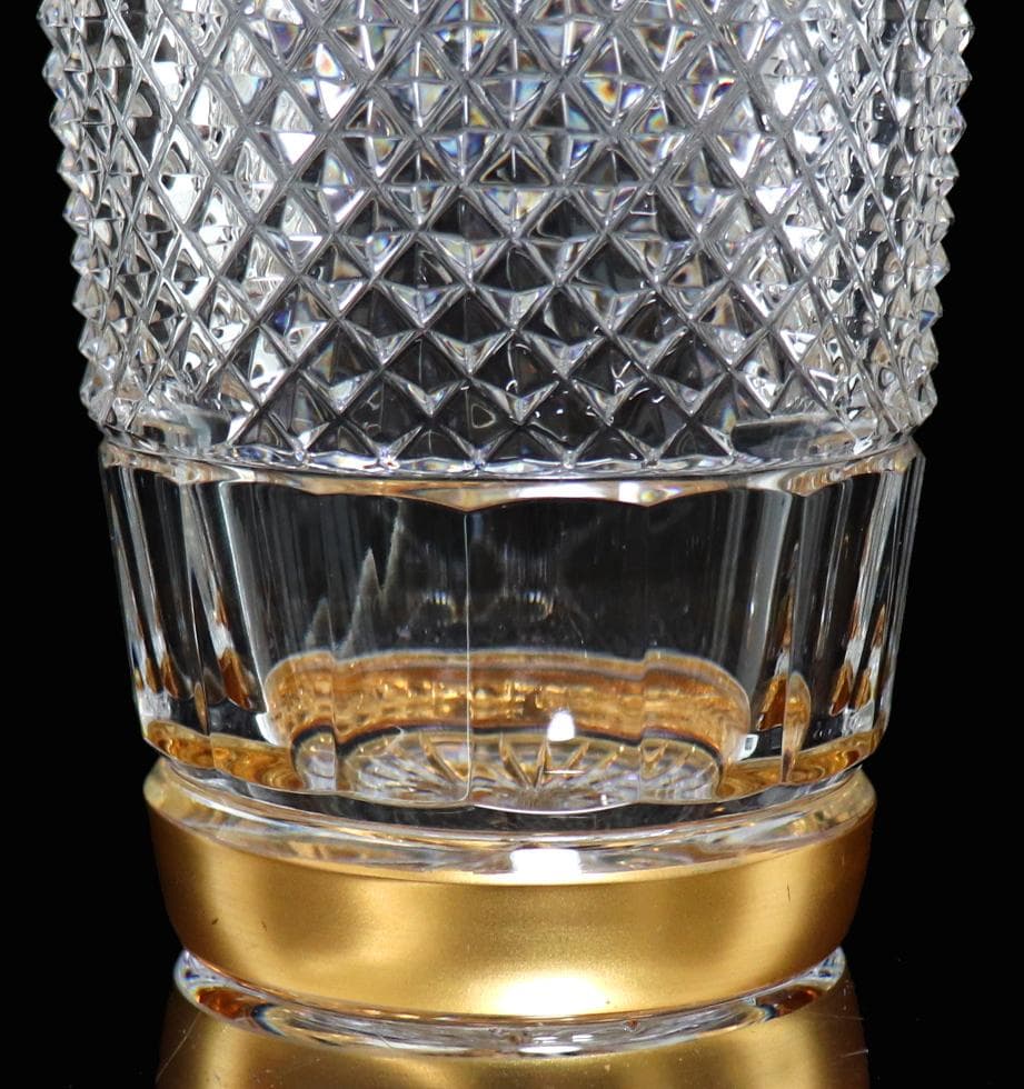 オールド・バカラ 1900年 大型サイズ 25cm 1.3kg 金彩 花瓶