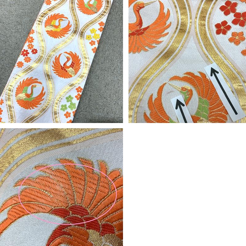 507ag61□七五三 七歳 女児 着物&袋帯 金彩 鳳凰 菊 梅□状態良好