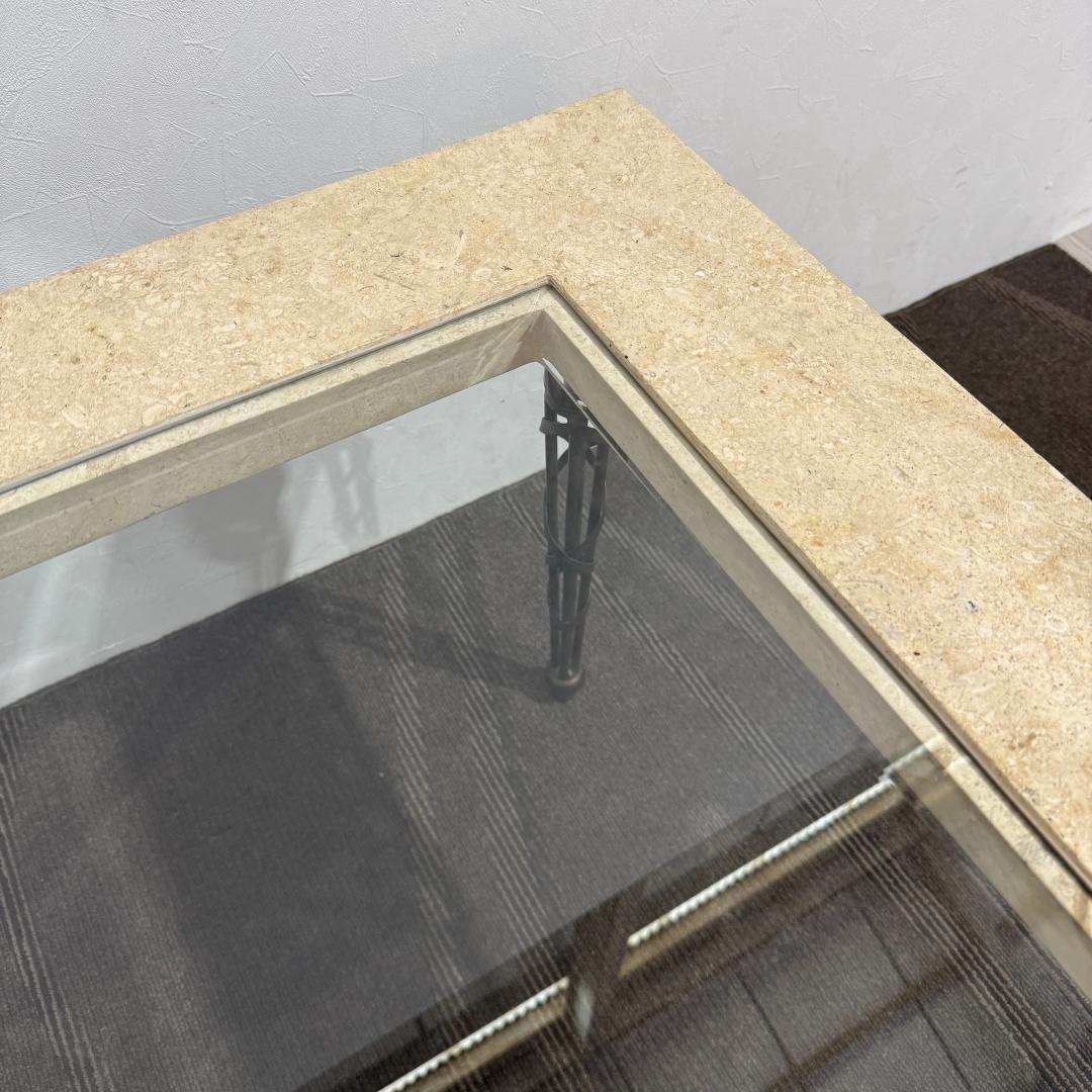 ドレクセル DREXEL マクタンストーン サイドテーブル ガラス 約70万円