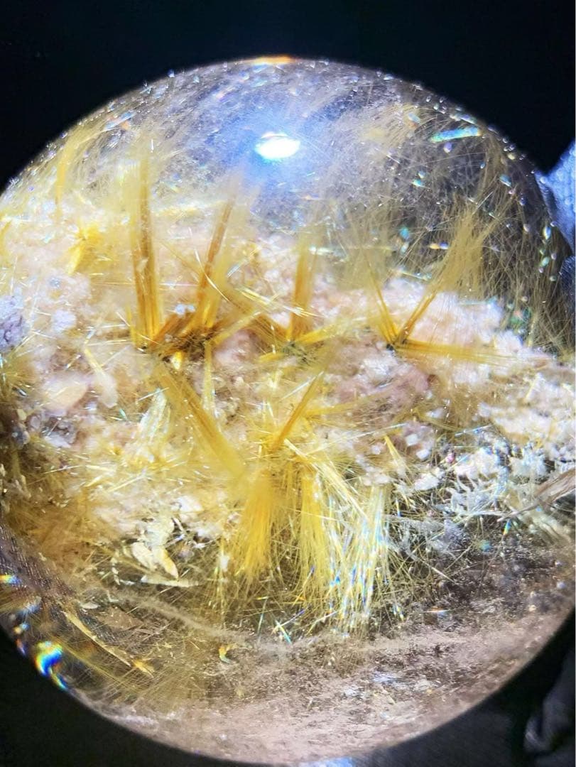 ⭐︎【極上品】ゴールド ルチル クオーツ 置物 65.5mm