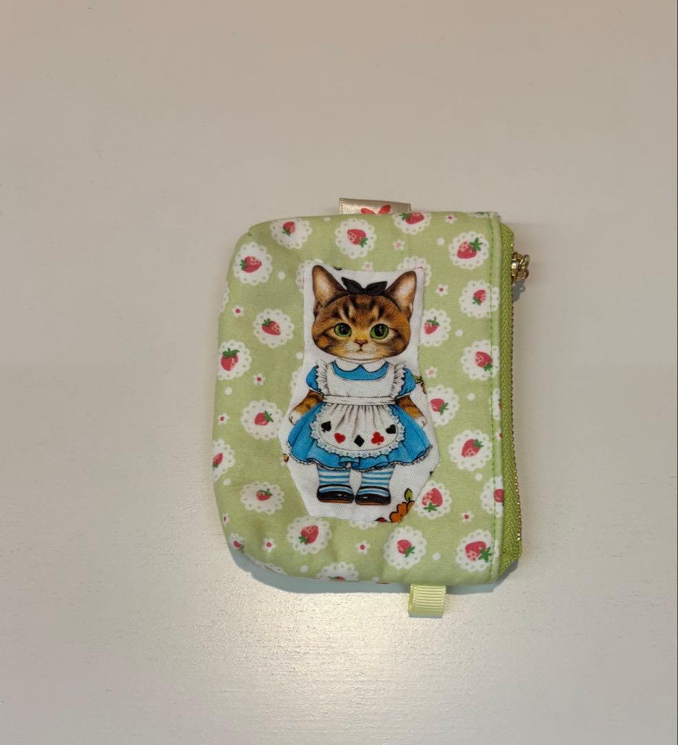 ハンドメイド コヤンイサムチョン マチ付きポーチ ライトグリーン