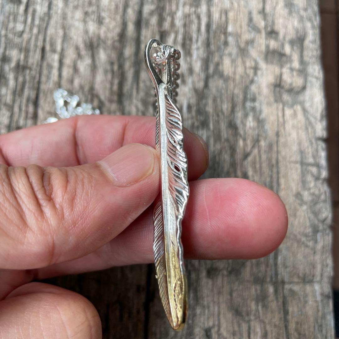 残0 先金 右 フェザー ネックレス ハンドメイド ノーブランド アメカジ