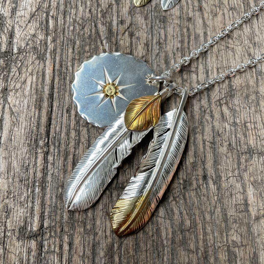 残0 先金 右 フェザー ネックレス ハンドメイド ノーブランド アメカジ