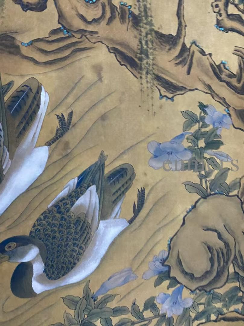 中国古美術 宋代 李迪款 花鳥画 絹布 肉筆 唐物 書道 水墨画 掛け軸