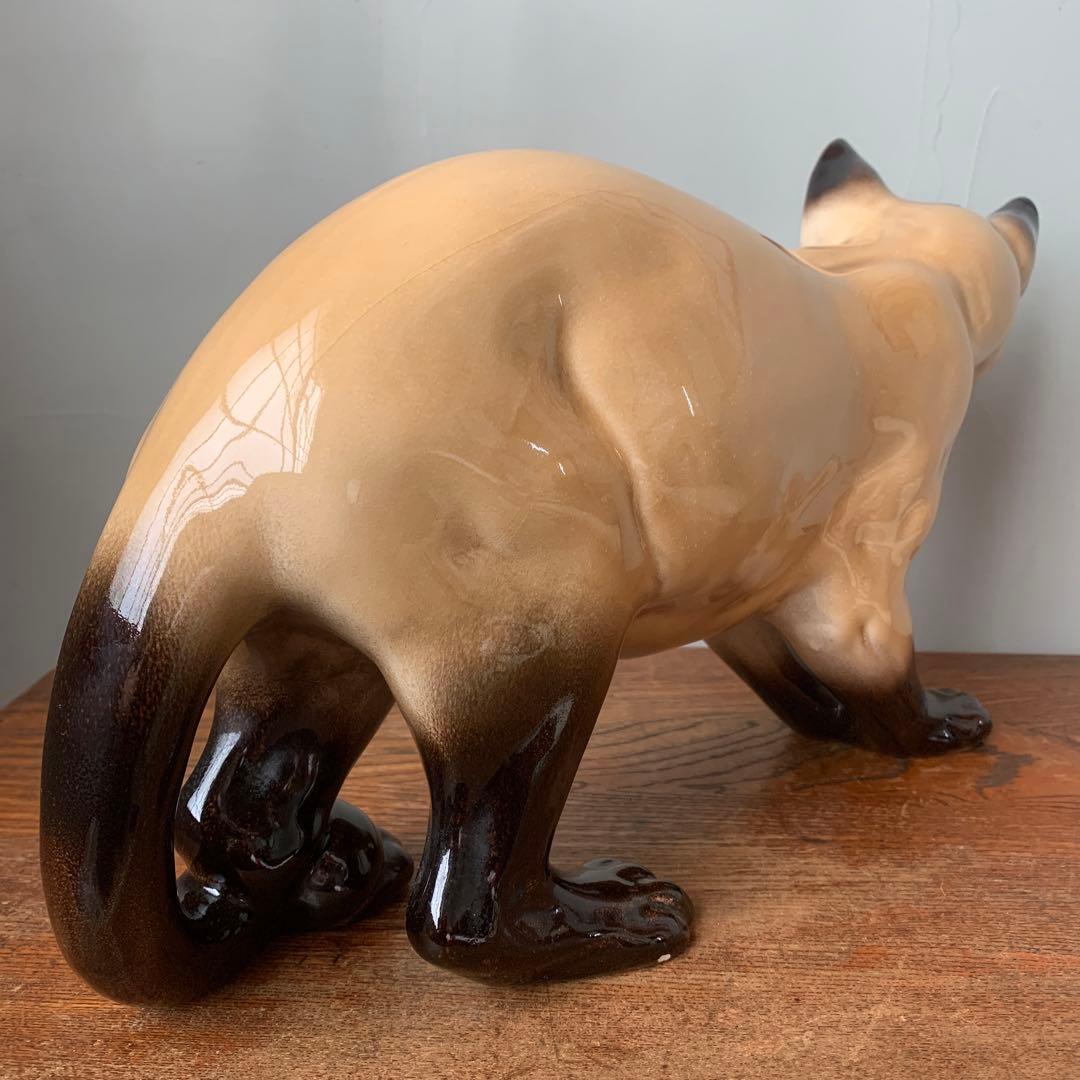 イタリア製　陶器　シャムネコ　猫　実物大　等身大　ビンテージ　ケンジントン風アイ