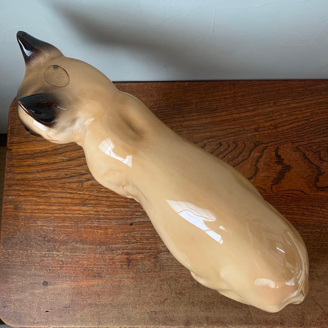 イタリア製　陶器　シャムネコ　猫　実物大　等身大　ビンテージ　ケンジントン風アイ