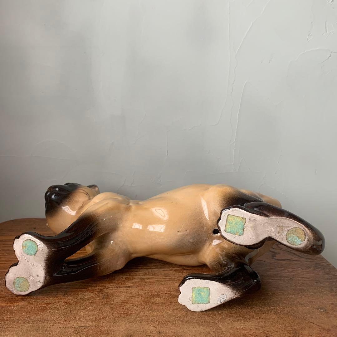 イタリア製　陶器　シャムネコ　猫　実物大　等身大　ビンテージ　ケンジントン風アイ