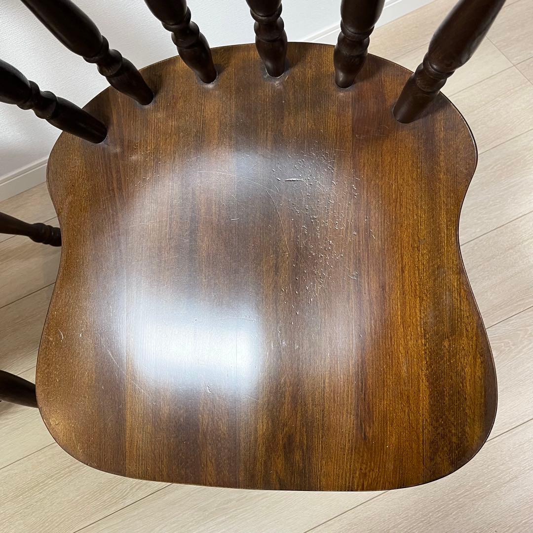 て53【2脚セット】柏木工 ウィンザーチェア 木製ダイニングチェア 無垢