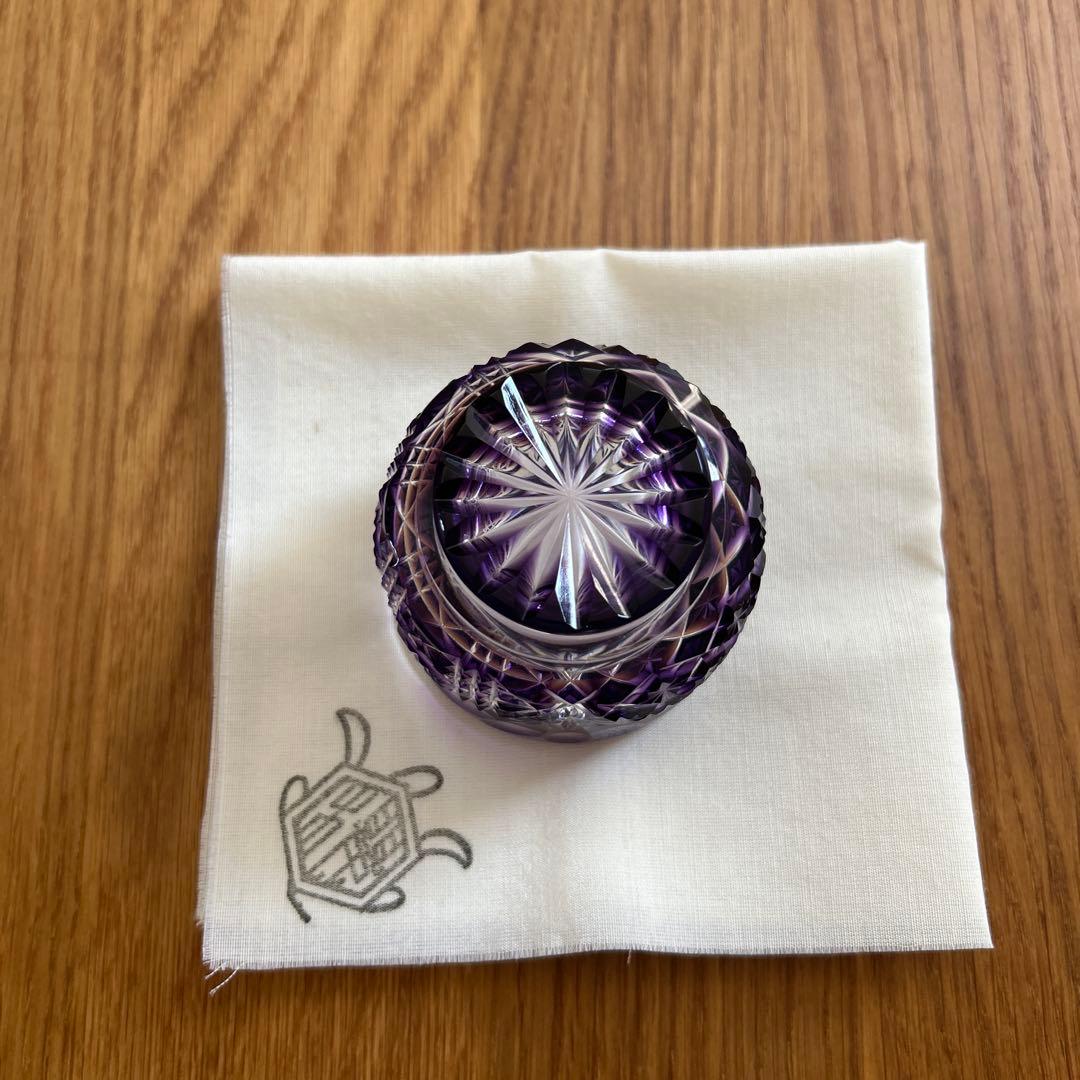 新品‼️薩摩切子、中根櫻龜、なかねおうき、希少、島津紫、ぐい呑