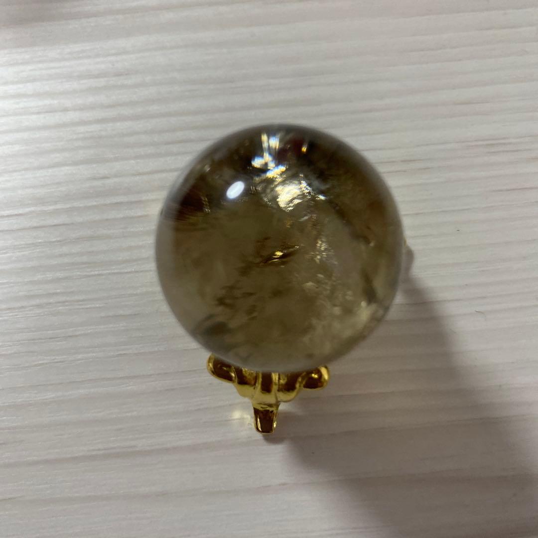 ✨✨レインボースモーキークォーツ丸玉3点セット✨✨台座付き