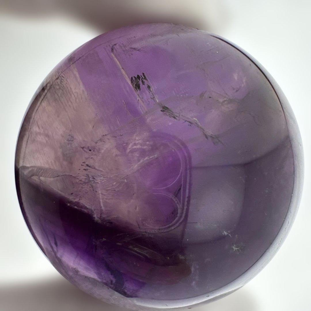 M-7天然アメトリン丸玉　トラピチェアメジストスフィア虹入り　天然石　クリスタル