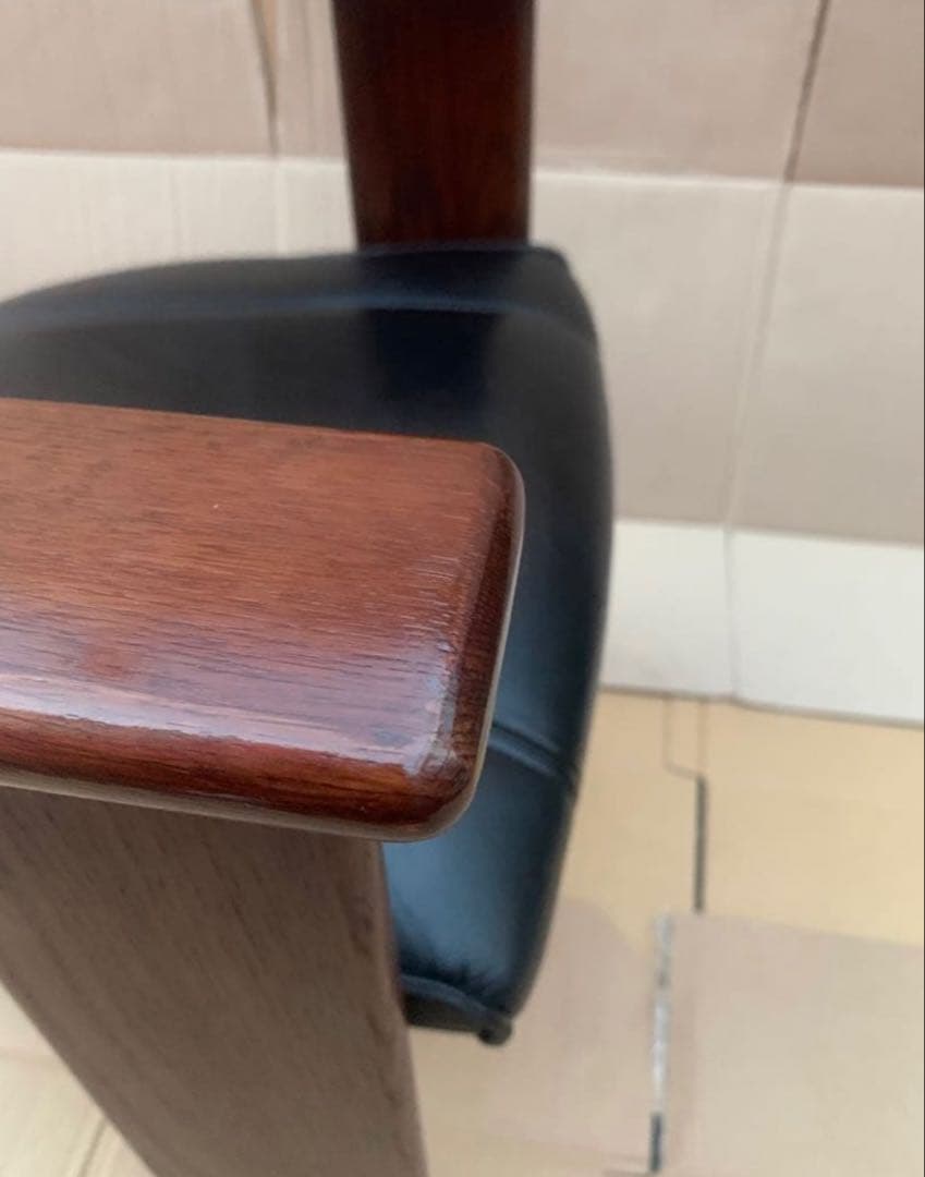 ①NAGANO 本革 ダイニングチェア アームチェア