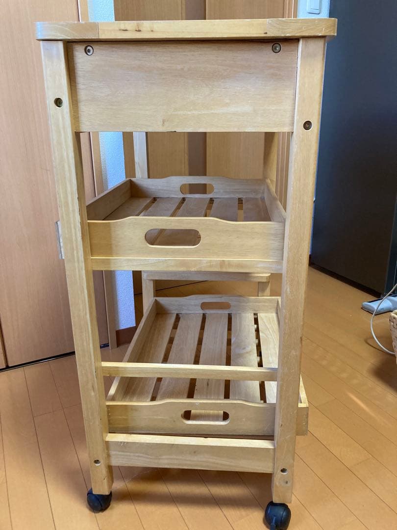 ★東京引取5千円引 木製キッチンワゴン