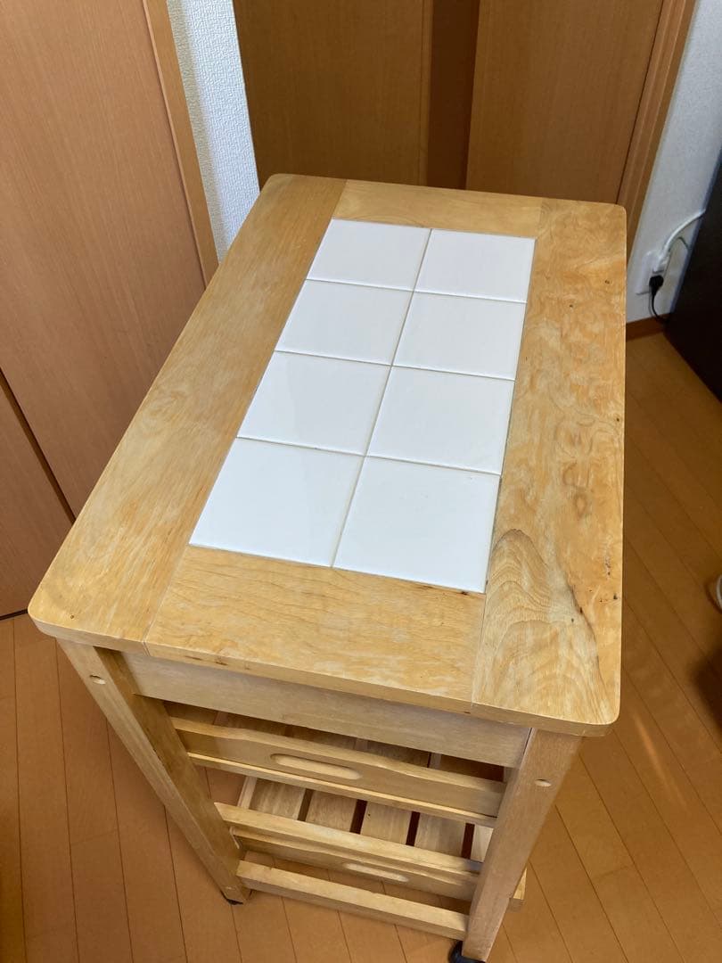 ★東京引取5千円引 木製キッチンワゴン