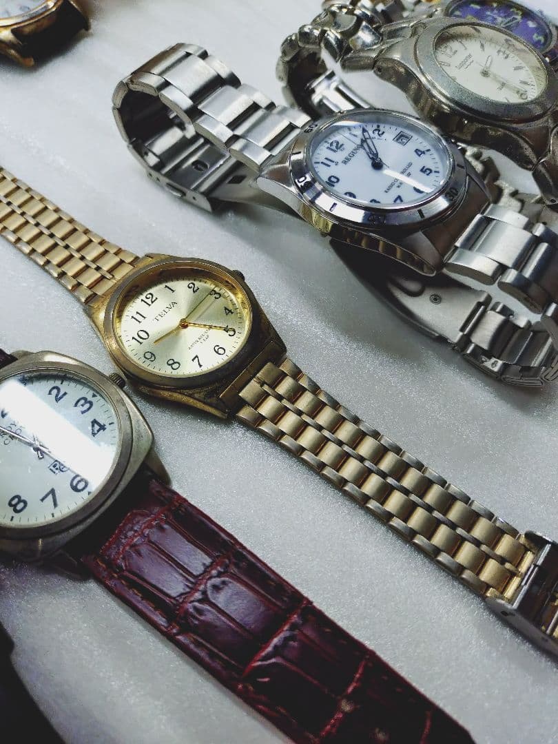 4-313 メンズ 腕時計まとめ シルバー ソーラー ジャンク品 15本