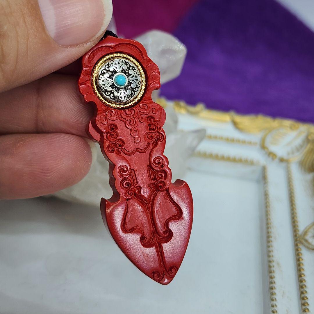 辰砂ペンダントトップ お守りやアクセサリー、部屋に飾るのもOK②不動明王