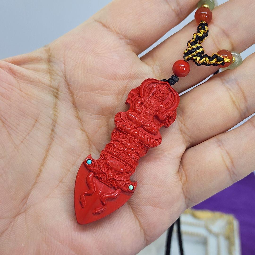 辰砂ペンダントトップ お守りやアクセサリー、部屋に飾るのもOK②不動明王