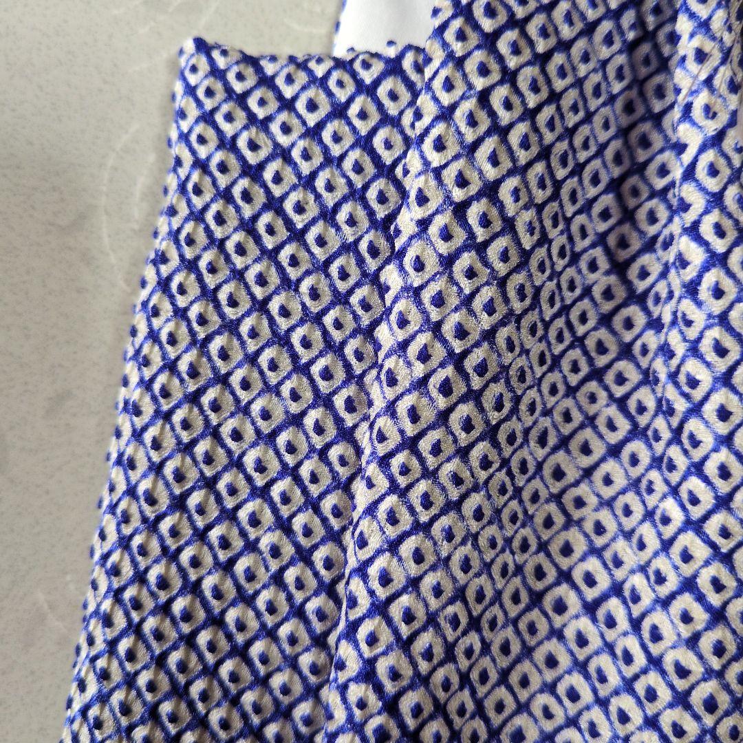 七五三３歳正絹総絞りの被布（青色）中綿無し