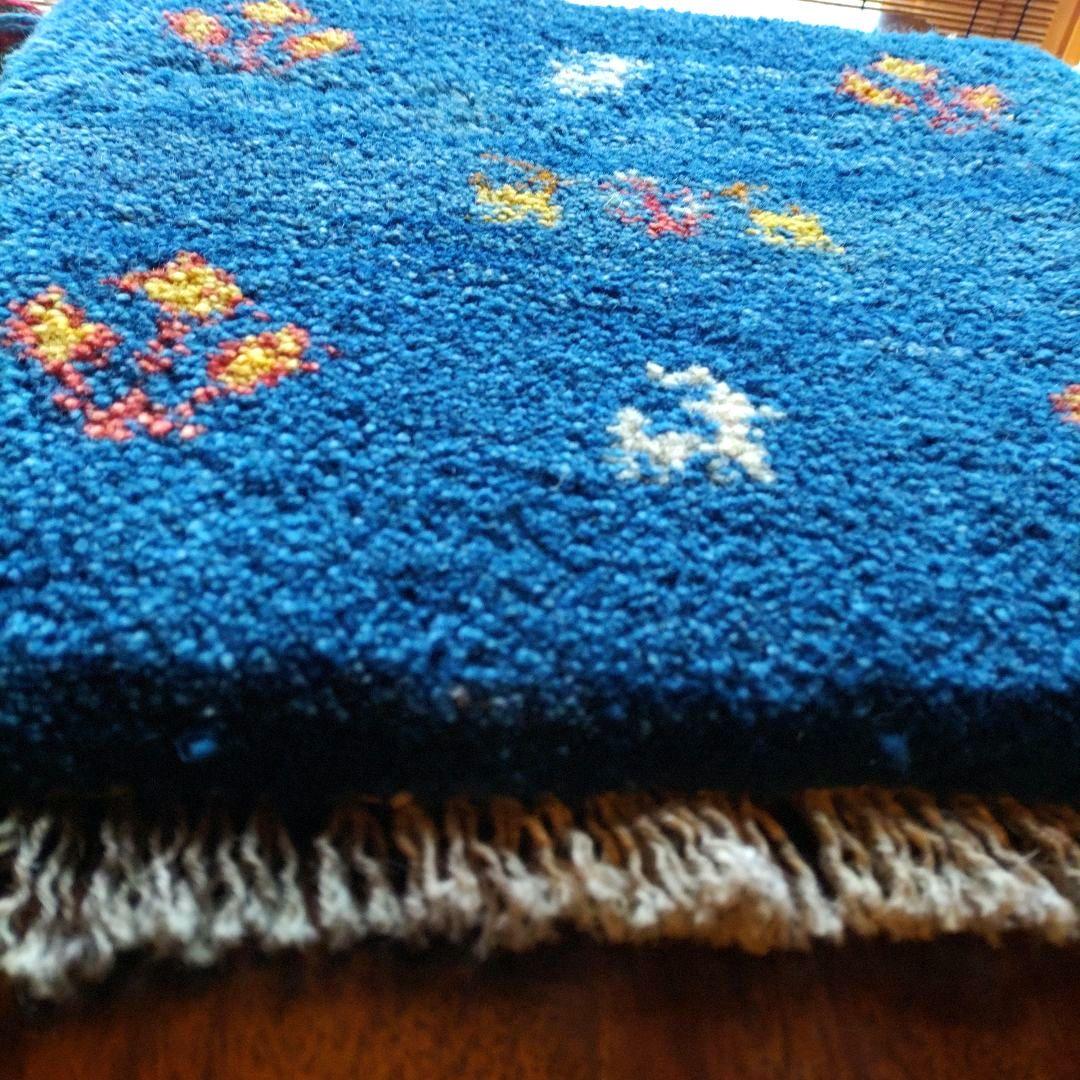 座布団ギャッベ 手紬ぎ お使い 草木染 イラン シラーズ チェアマット