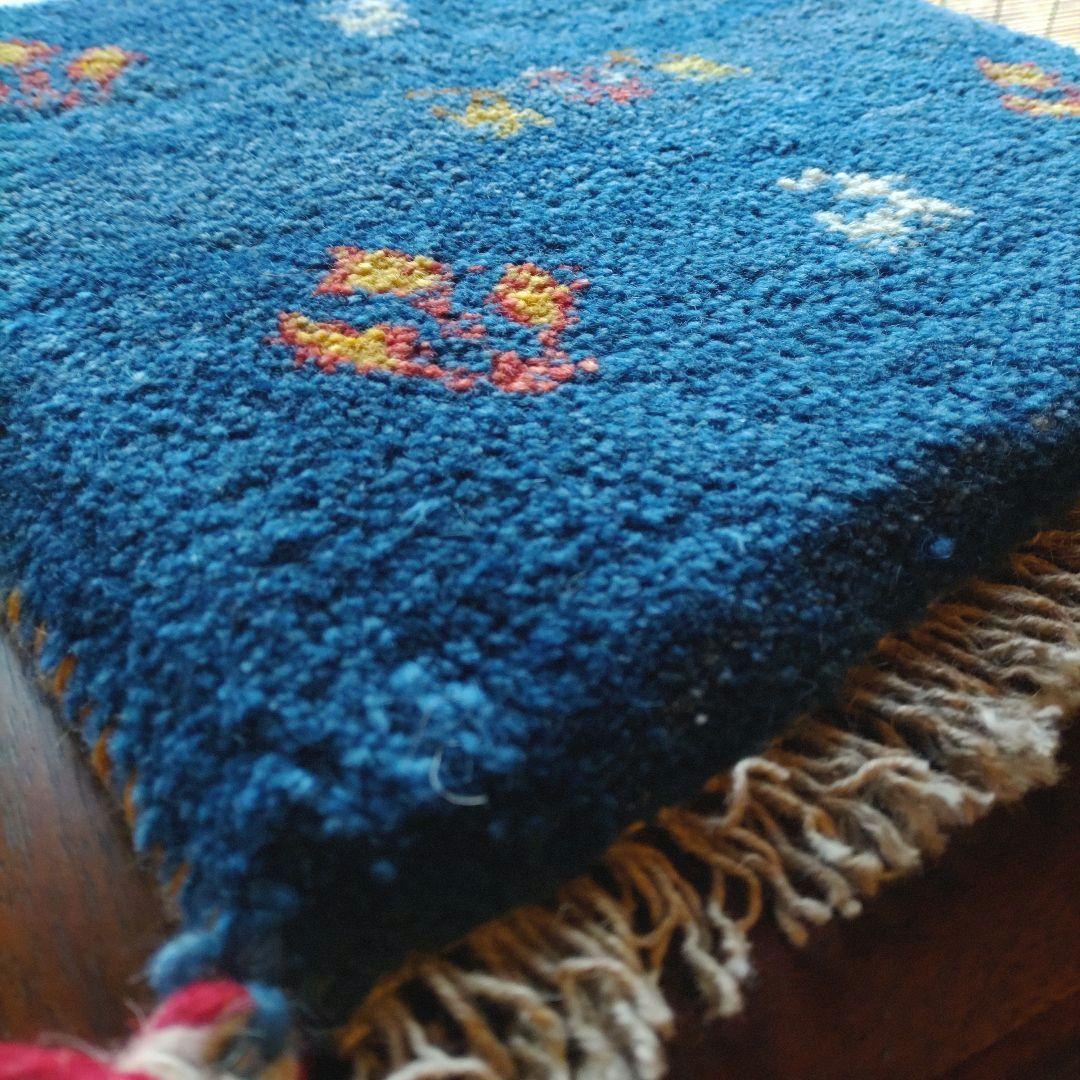 座布団ギャッベ 手紬ぎ お使い 草木染 イラン シラーズ チェアマット