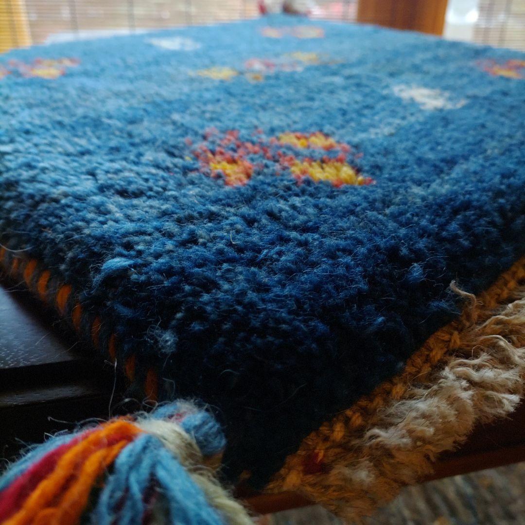 座布団ギャッベ 手紬ぎ お使い 草木染 イラン シラーズ チェアマット