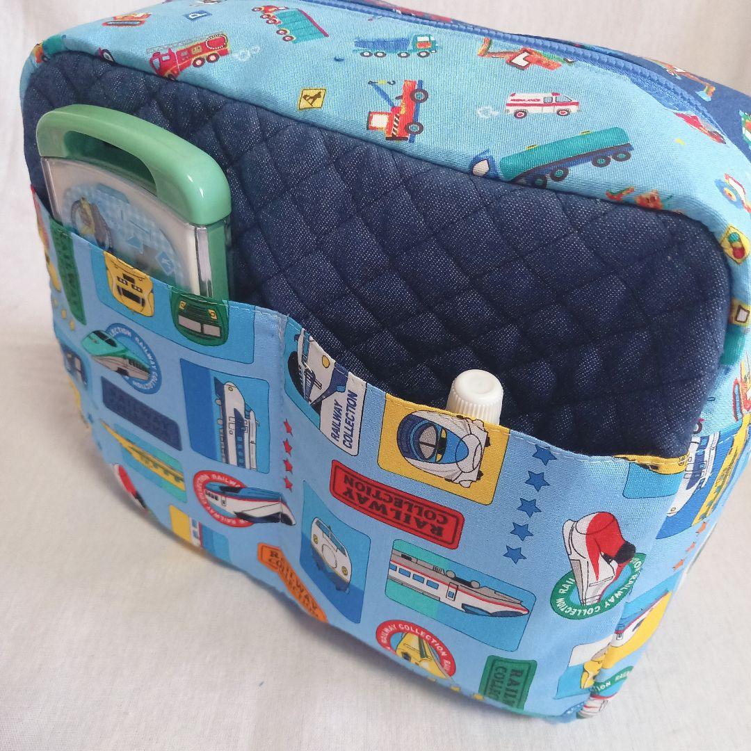 手作り☆働く車&電車&新幹線の盛りだくさんファスナー&ショルダーバッグ☆L