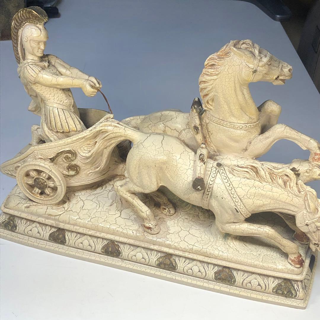 アンティーク 　ローマ戦車　チャリオット　置物