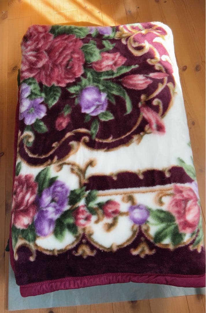 POMELY 高級アクリル2枚合わせ毛布 （赤、緑）2枚セット140x200cm