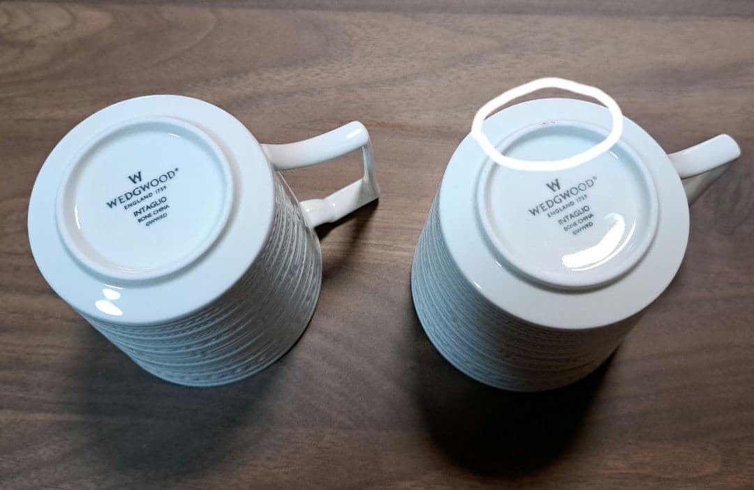 ウェッジウッド インタグリオマグカップ プラチナダイヤディッシュペアセット