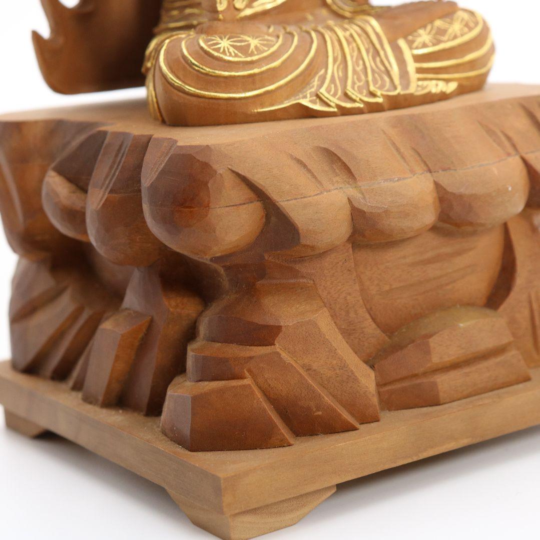 不動明王 有馬頼底(相國大龍)書付 臨済宗 白檀木彫仏像 仏教美術　DX151