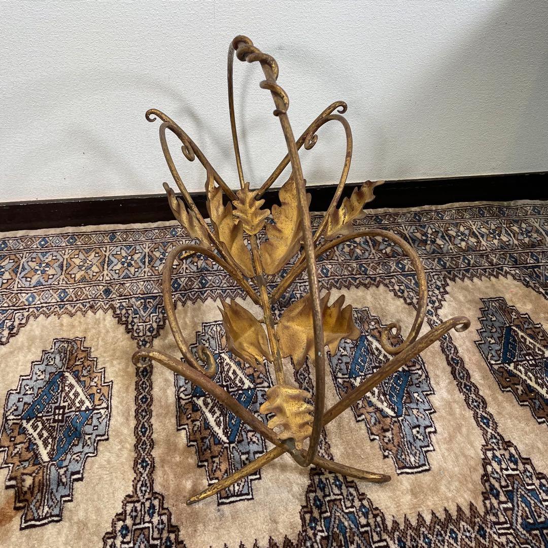 リーフデザイン ヴィンテージ マガジンラック アンティークゴールド エレガント