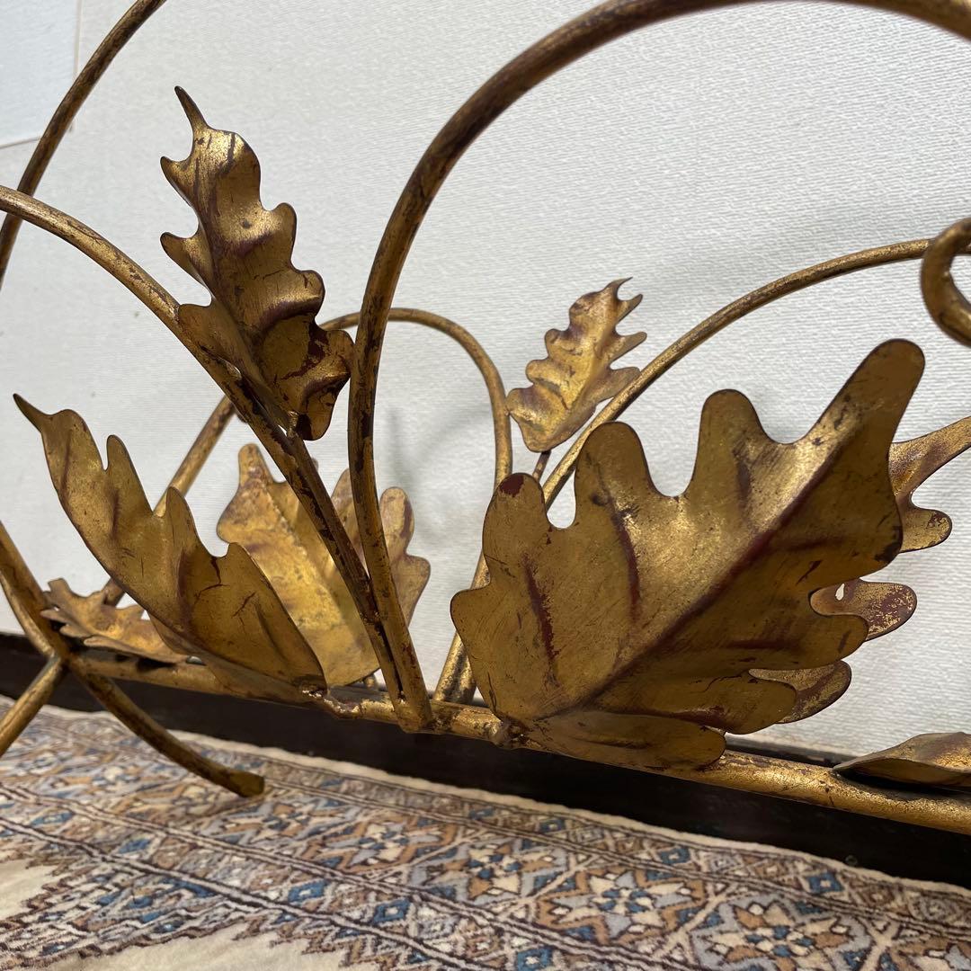 リーフデザイン ヴィンテージ マガジンラック アンティークゴールド エレガント