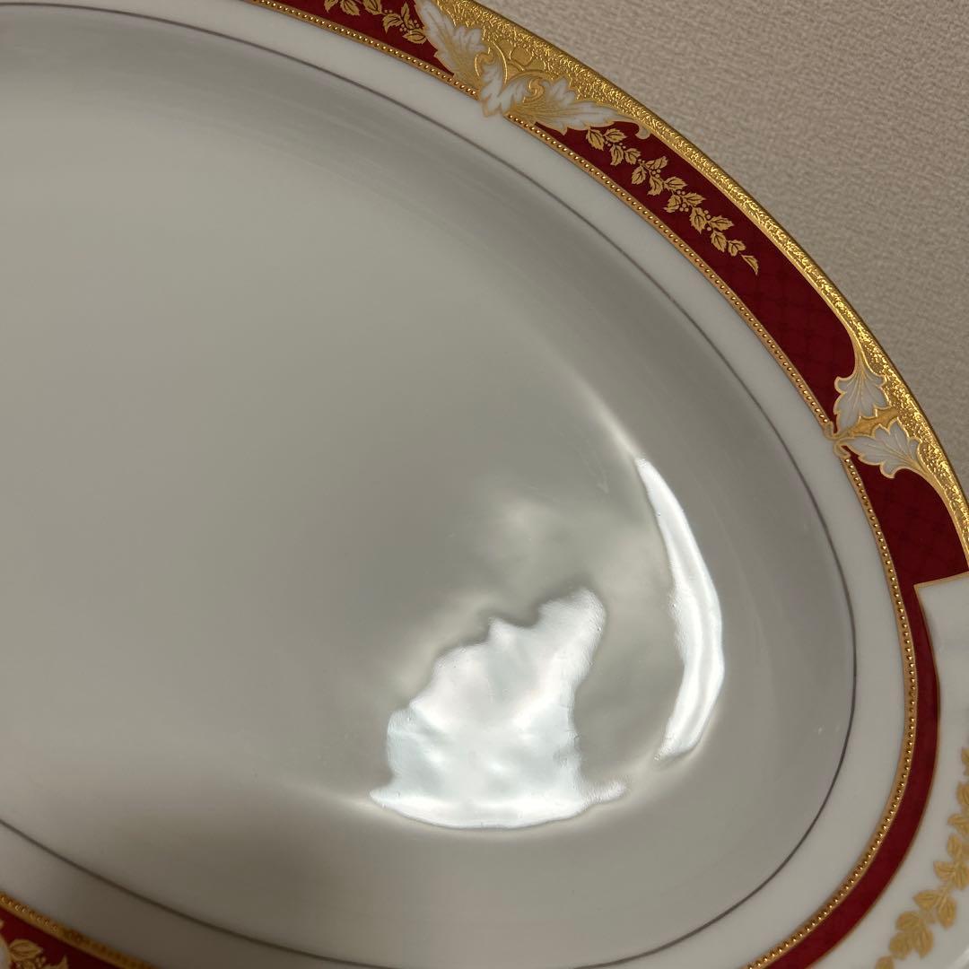 大倉陶園　マロン　金彩金蝕　オーバルプレート　ディナープレート　Lサイズ