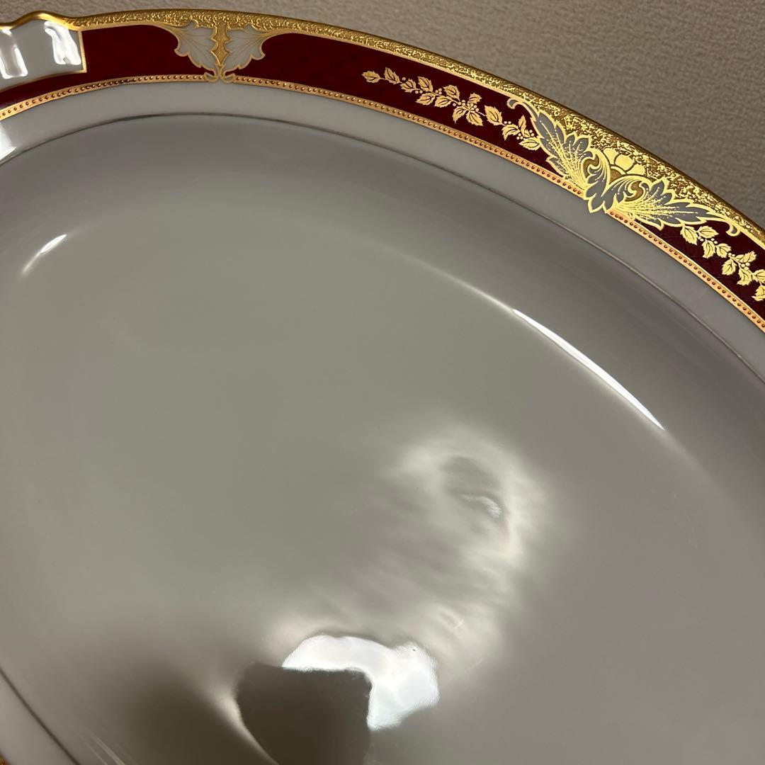 大倉陶園　マロン　金彩金蝕　オーバルプレート　ディナープレート　Lサイズ