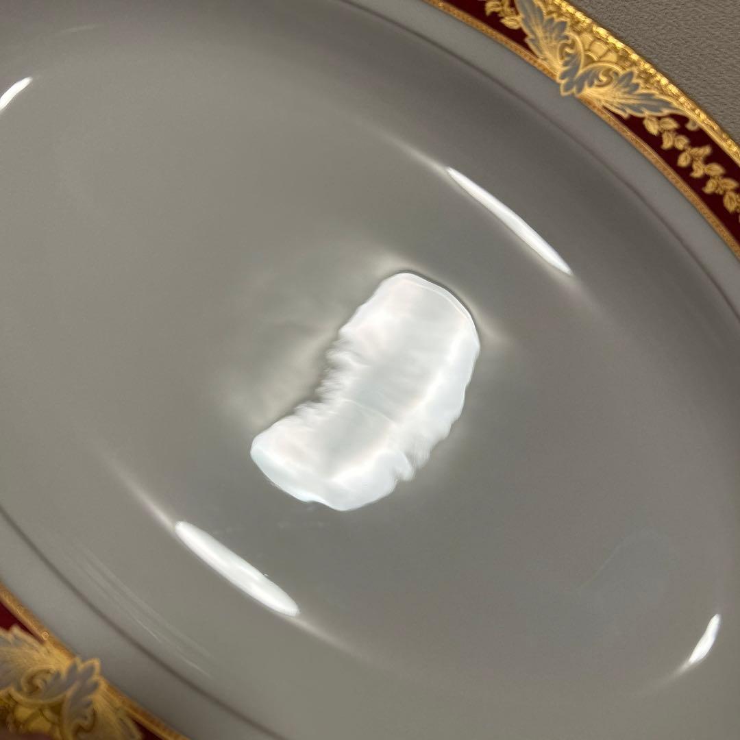 大倉陶園　マロン　金彩金蝕　オーバルプレート　ディナープレート　Lサイズ