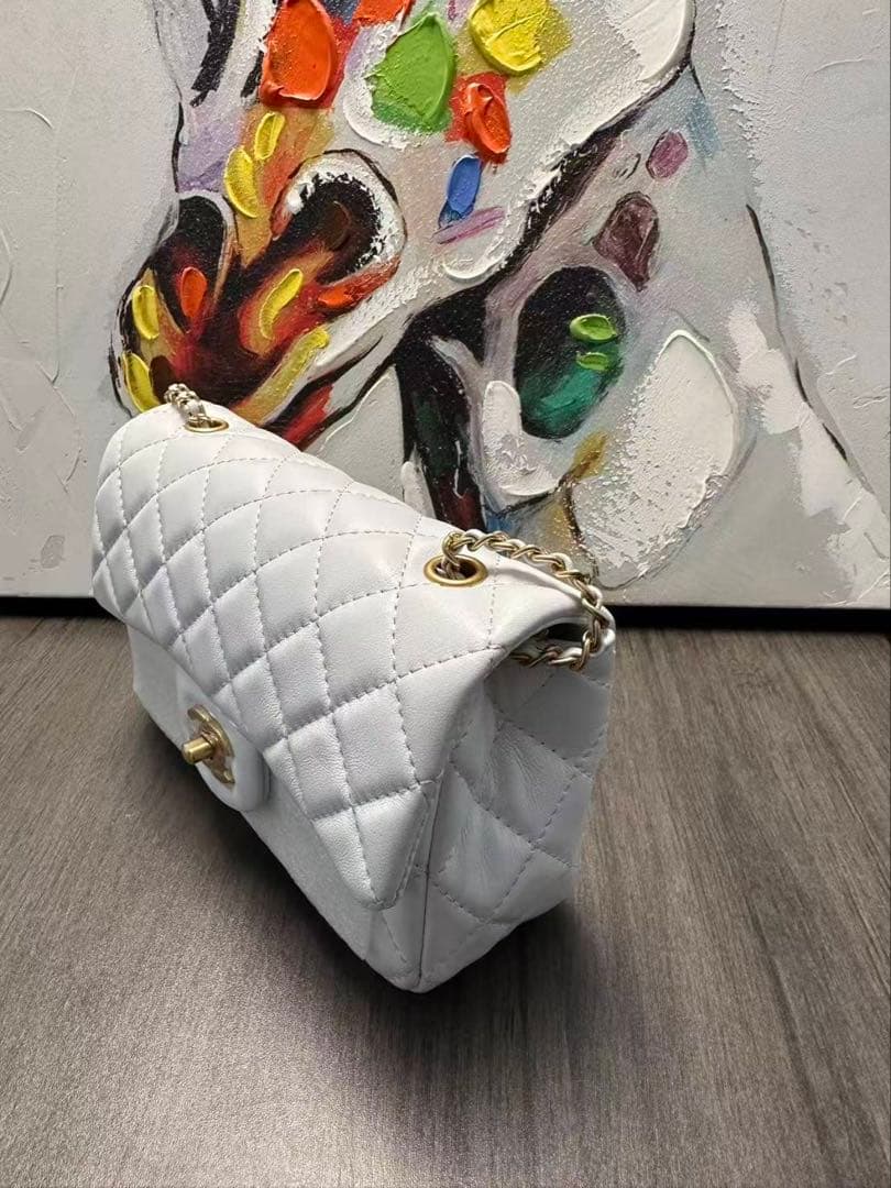 ショルダー バッグ　バックチェーンウォレット　白　ノベルティ　チェーンバック