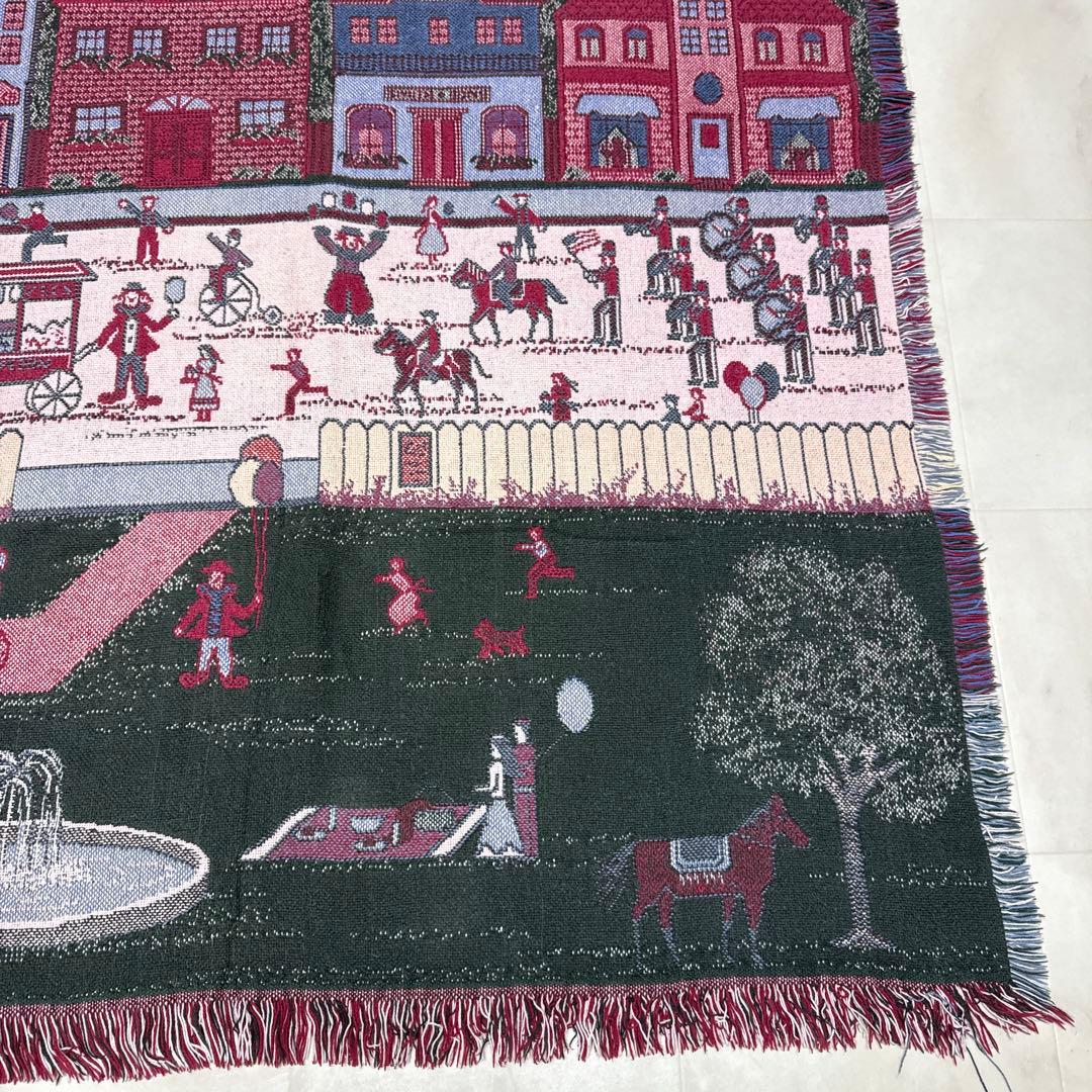 街の風景　マルチカバー　ソファーカバー　ヴィンテージラグ　175x121