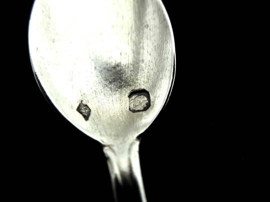 フランス　シルバーソルトスプーン　スズラン　純銀　シルバー950