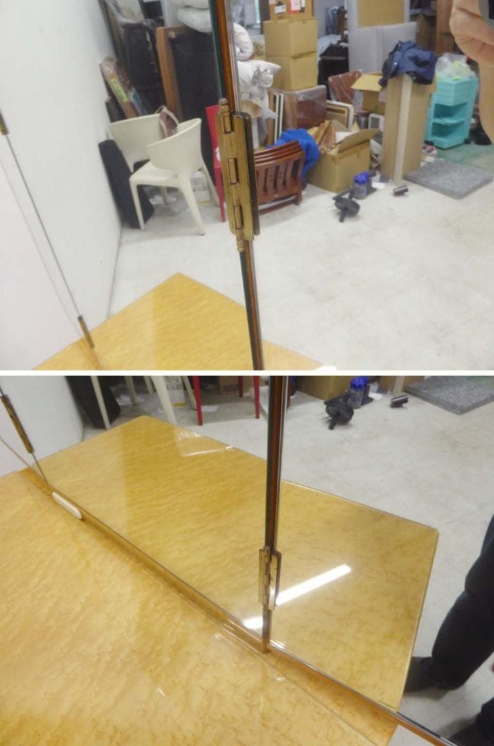 ■松創 matsuso■バーズアイメープル ドレッサー 三面鏡 チェア付