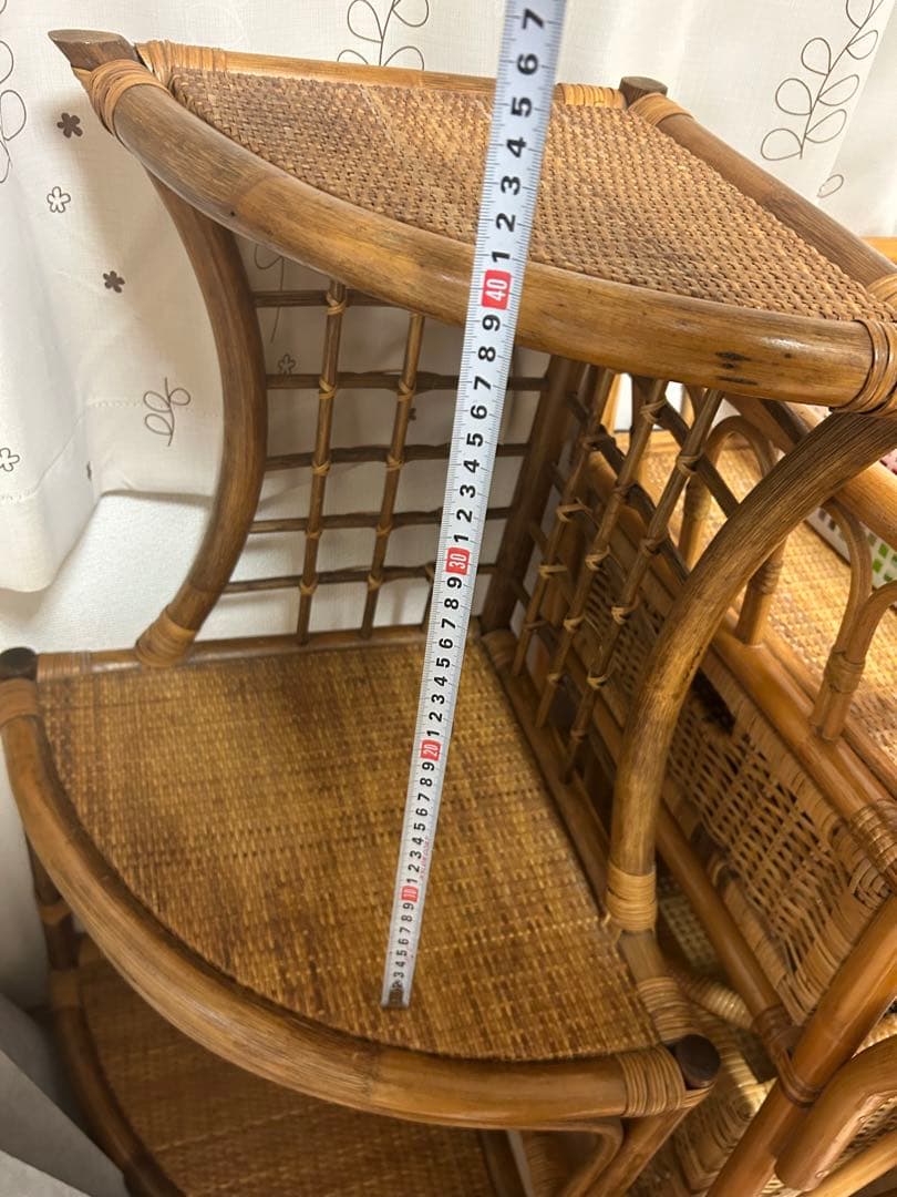籐 ラタン チェスト 昭和 レトロ コーナーラック