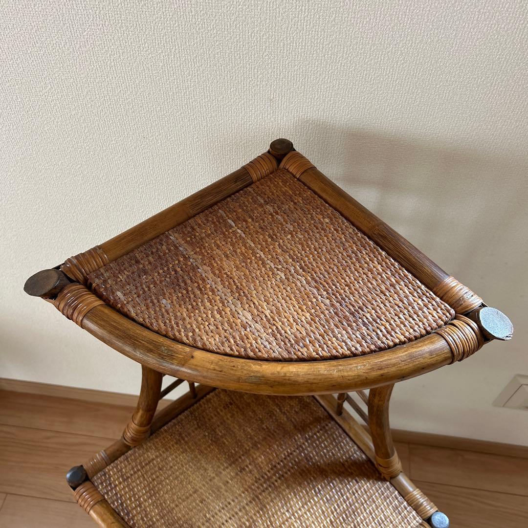 籐 ラタン チェスト 昭和 レトロ コーナーラック