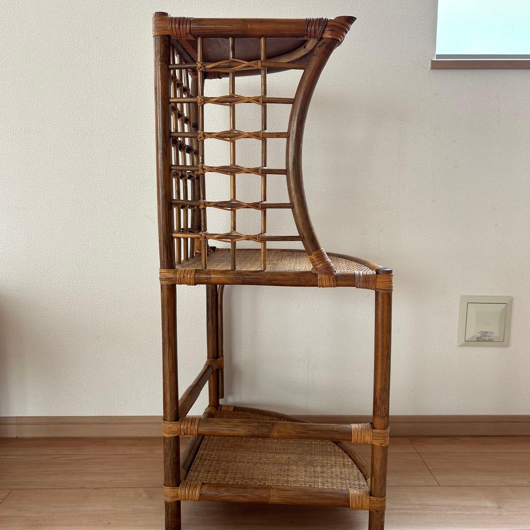 籐 ラタン チェスト 昭和 レトロ コーナーラック