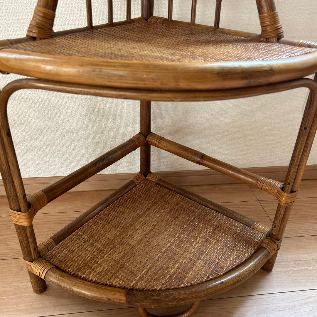 籐 ラタン チェスト 昭和 レトロ コーナーラック